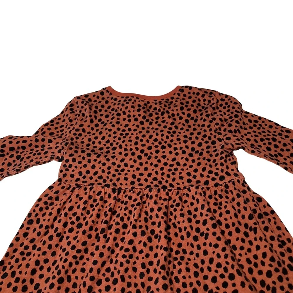 Old Navy Toddler 5T Rust Orange Black Spotted Long Sleeve Empire Waist Dress